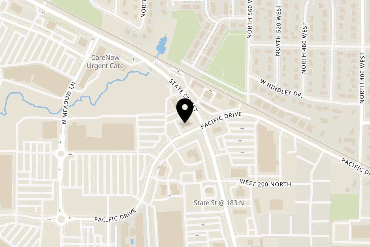 Map showing the location of Wallaby's Smokehouse on 313 NW State St in American Fork